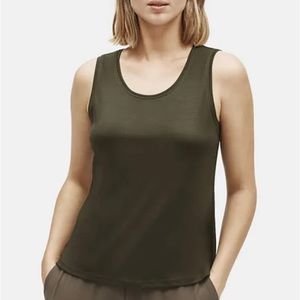 Eileen Fisher Olive Green Scoop Neck Tank
